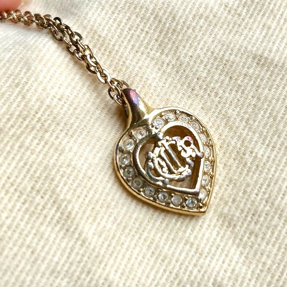 Elegant Dior Gold Heart Pendant Necklace